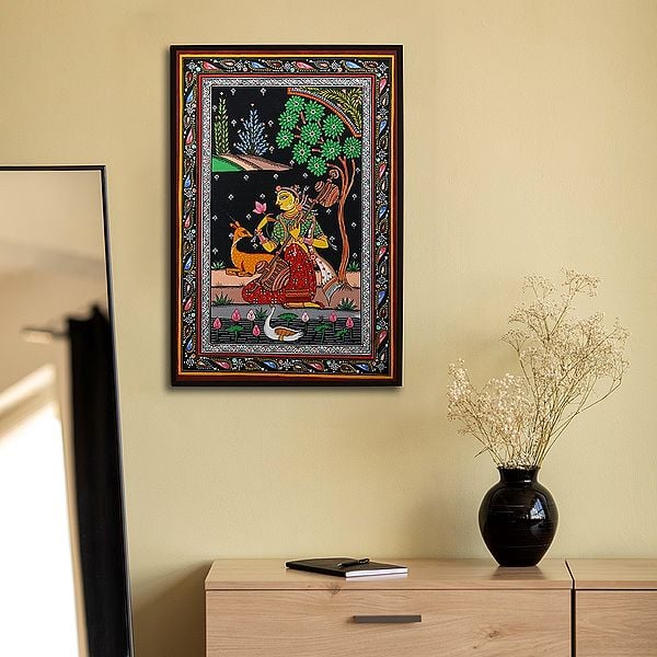 Exotic India Mirabai In Devotion Of Lord Krishna | Pattachitra Painting From Odisha 
