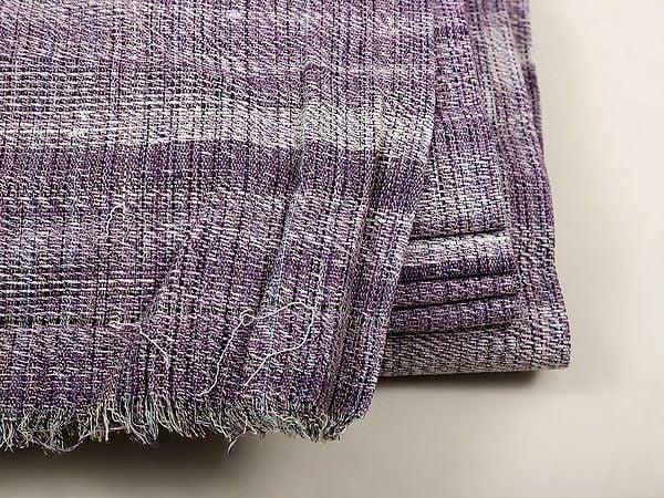 Exotic India Mix Weave Textured Khadi Cotton Fabric From Jharkhand 