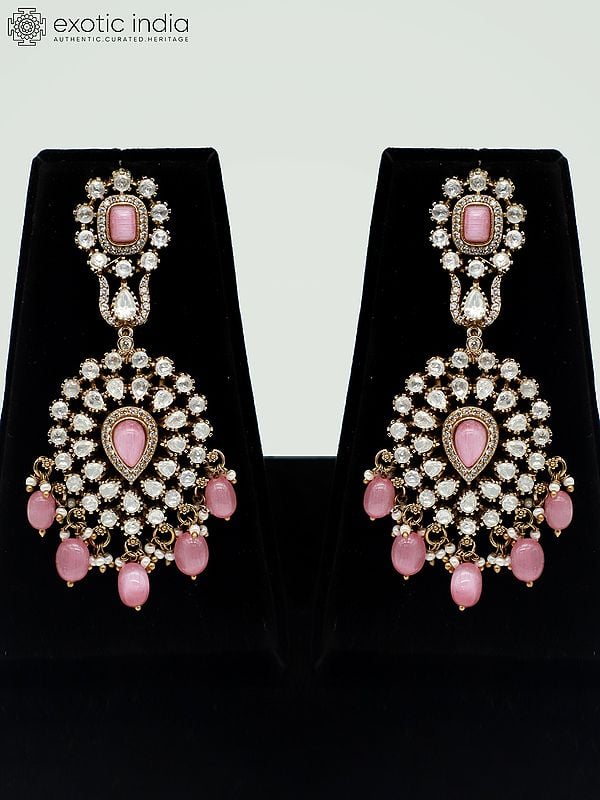 Exotic India Moissanite Choker Set For Bride With Mangtika And Earrings