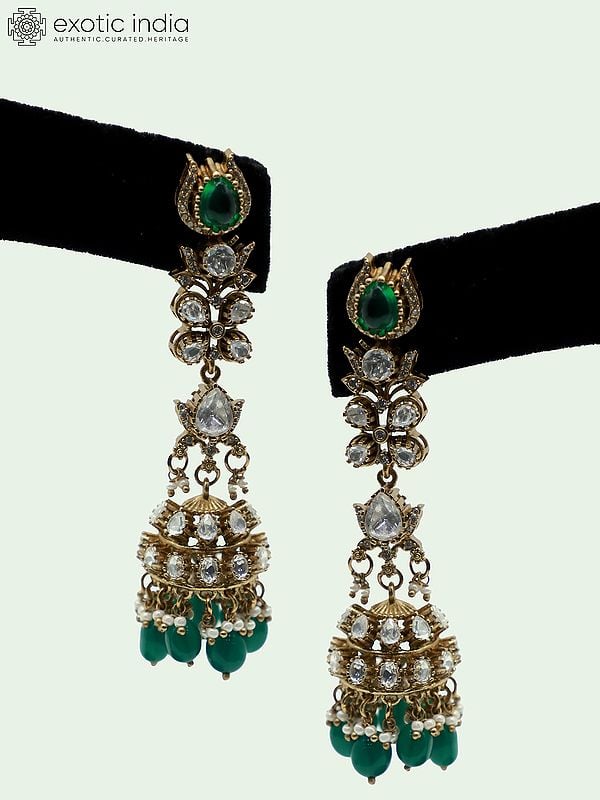 Exotic India Monalissa Bandhai Set Beaded And Stone Studded Choker Bridal Necklace With Earrings 