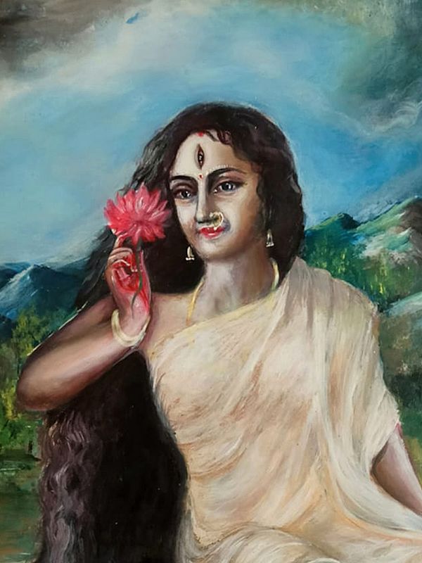 Exotic India Mother Goddess Parvati | Acrylic On Paper | By Ankit Bagde 