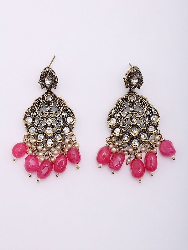 Exotic India Multi Strand Ram Darbar Long Necklace Set With Beads Drop 