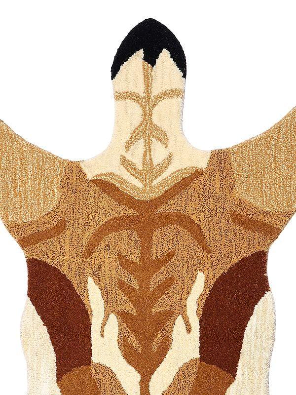 Exotic India Multicolor Hand-Tufted Impala Shaped Yogic Asana Mat From Mirzapur 