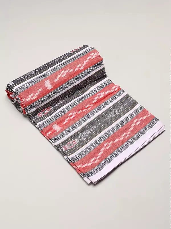 Exotic India Multicolor Ikat Handloom Pure Cotton Fabric From Sambalpuri 