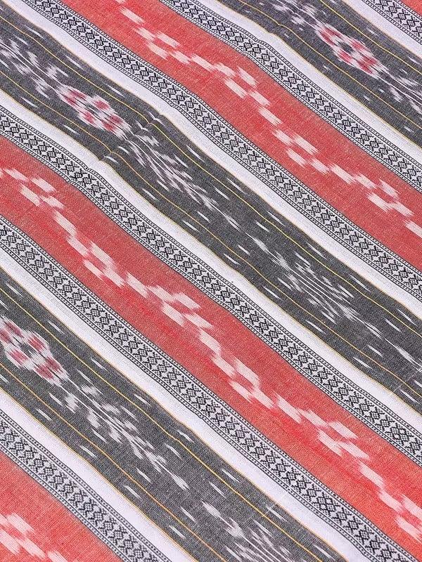 Exotic India Multicolor Ikat Handloom Pure Cotton Fabric From Sambalpuri 