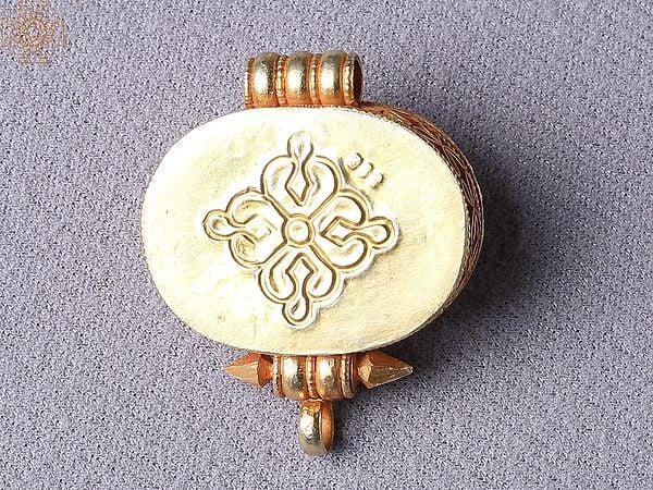 Exotic India Multiple Stone Ghau Pendant Silver Gold Plated