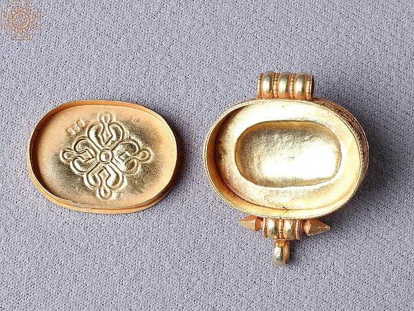 Exotic India Multiple Stone Ghau Pendant Silver Gold Plated