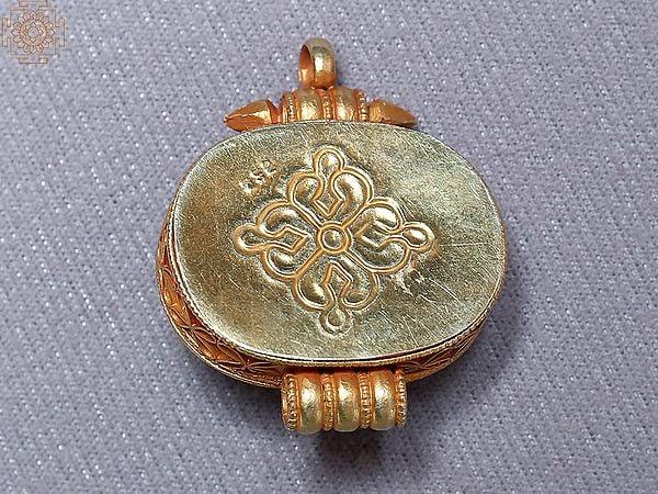 Exotic India Multiple Stone Ghau Silver Pendant And Gold Plated 