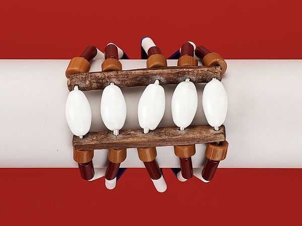 Exotic India Naga White Beads Bracelet | Tribal Jewelry 