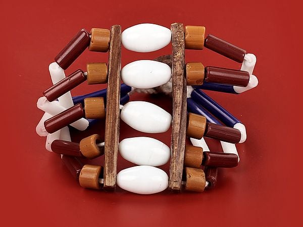 exotic india Naga White Beads Bracelet | Tribal Jewelry