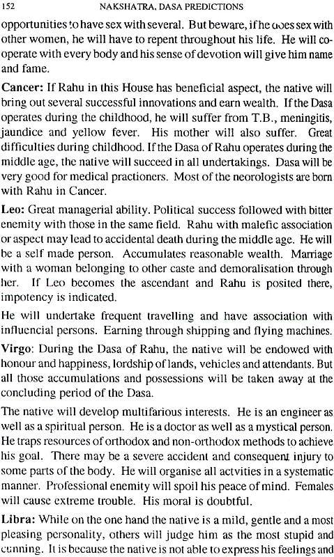 Exotic India Nakshatra: Constellation (Based Predictions - Book II Dasa Predictions) 