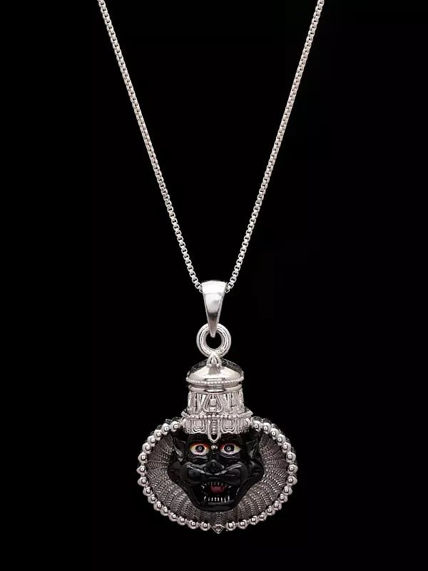 Exotic India Narasimha Face Sterling Silver Pendant 