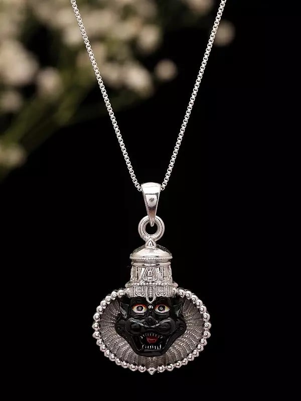 Exotic India Narasimha Face Sterling Silver Pendant 