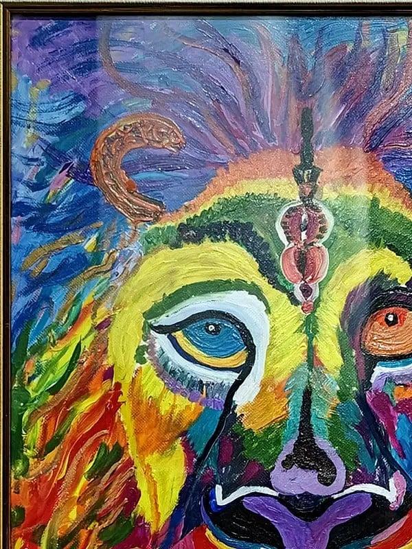 Exotic India Narasimha Incarnation Of Lord Vishnu | Oil On Canvas | By Meenu Kapoor 