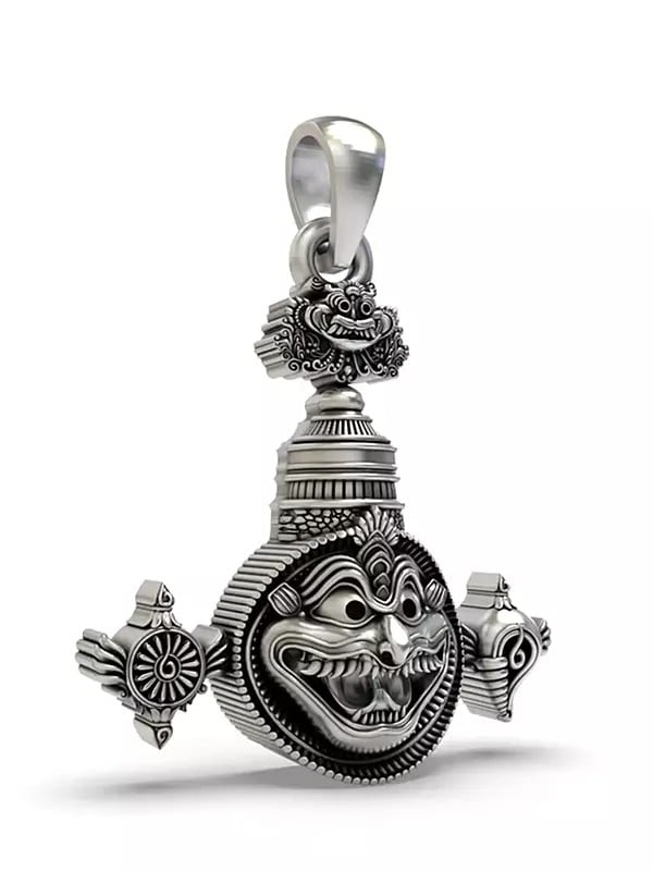 Exotic India Narasimha Pendant With Shankh And Chakra 