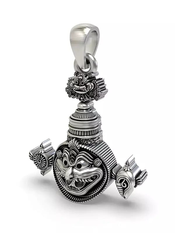 Exotic India Narasimha Pendant With Shankh And Chakra 