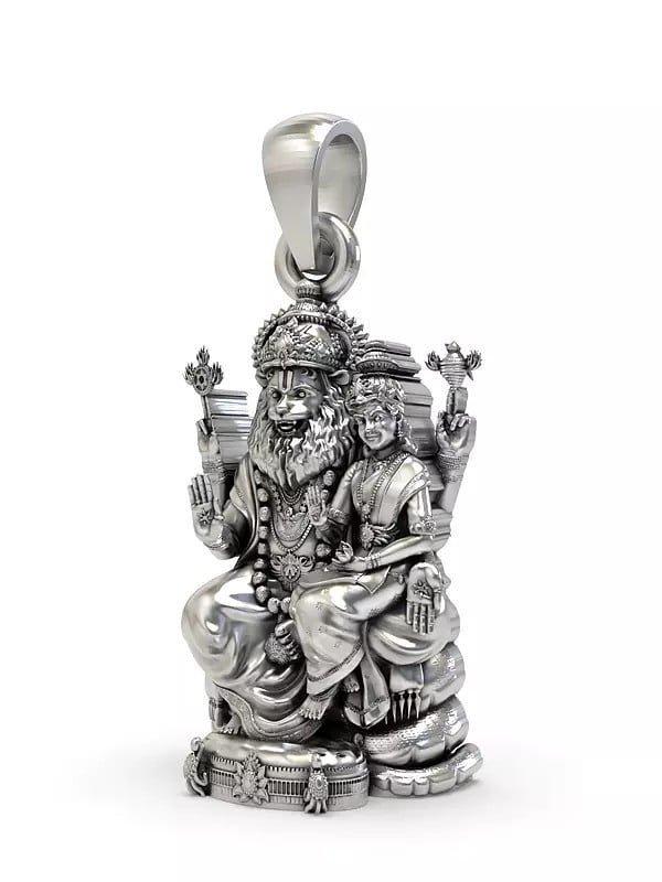 Exotic India Narasimha With Lakshmi (The Fourth Avatar Of Lord Vishnu) Pendant 