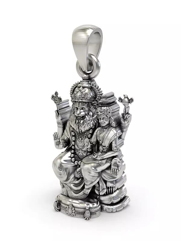 Exotic India Narasimha With Lakshmi (The Fourth Avatar Of Lord Vishnu) Pendant 