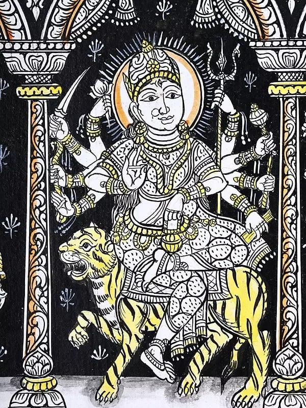Exotic India Navadurga - Nine Forms Of Goddess Durga | Pattachitra Painting From Odisha 