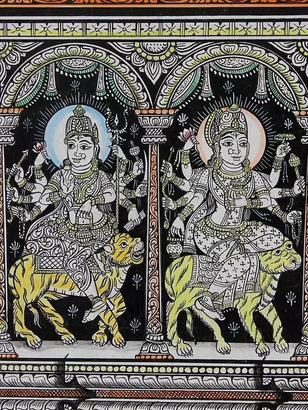 Exotic India Navadurga - Nine Forms Of Goddess Durga | Pattachitra Painting 
