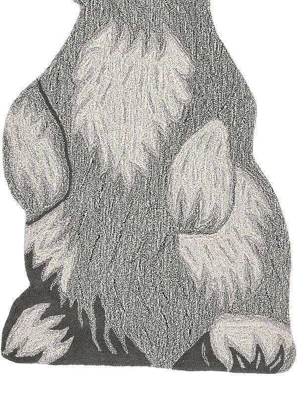 Exotic India Neutral-Gray Handmade Rabbit Tufted Yogic Asana Mat From Mirzapur 