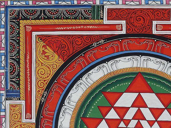 Exotic India Newari Shree Yantra Mandala (Brocadeless Thangka) 