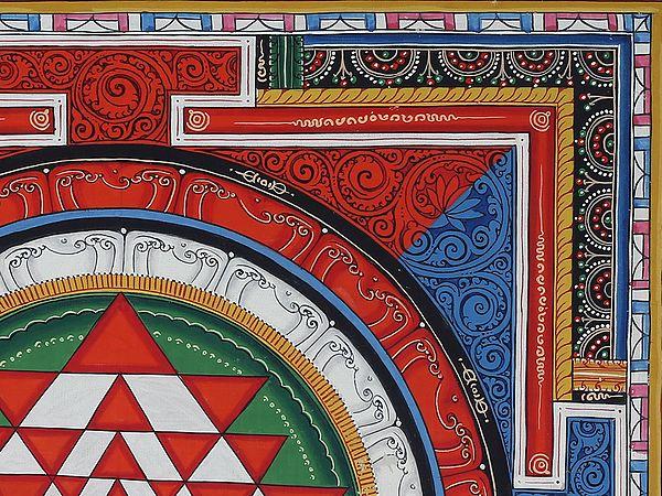 Exotic India Newari Shree Yantra Mandala (Brocadeless Thangka) 