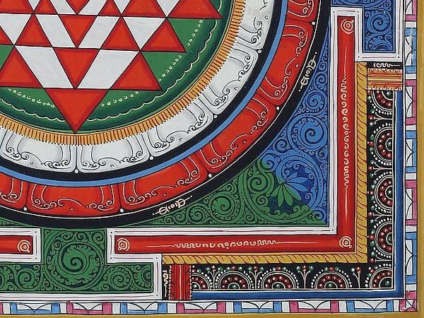Exotic India Newari Shree Yantra Mandala (Brocadeless Thangka) 