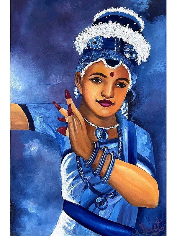 Exotic India Nrityakala (Set Of Two Paintings) | With Frame | Painting By Gurpreet Kaur 