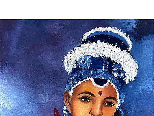 Exotic India Nrityakala (Set Of Two Paintings) | With Frame | Painting By Gurpreet Kaur 