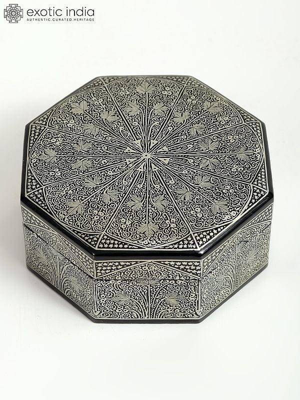 exotic india Octagon Floral Box With Superfine Work | Hand Painted 
