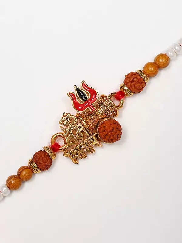 Exotic India Om Namah Shivay Rakhi With Trishul And Damru 
