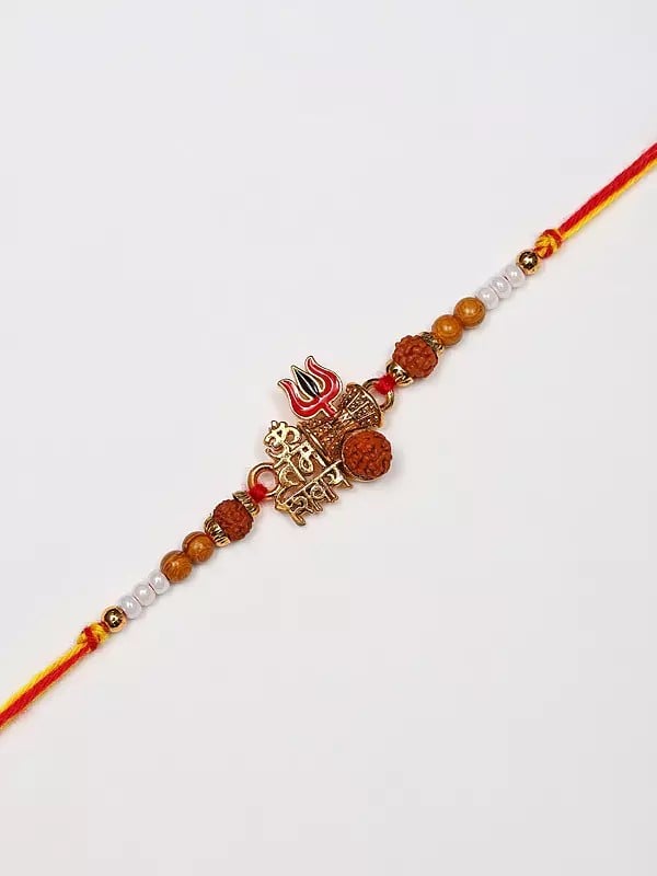 exotic india Om Namah Shivay Rakhi with Trishul and Damru 