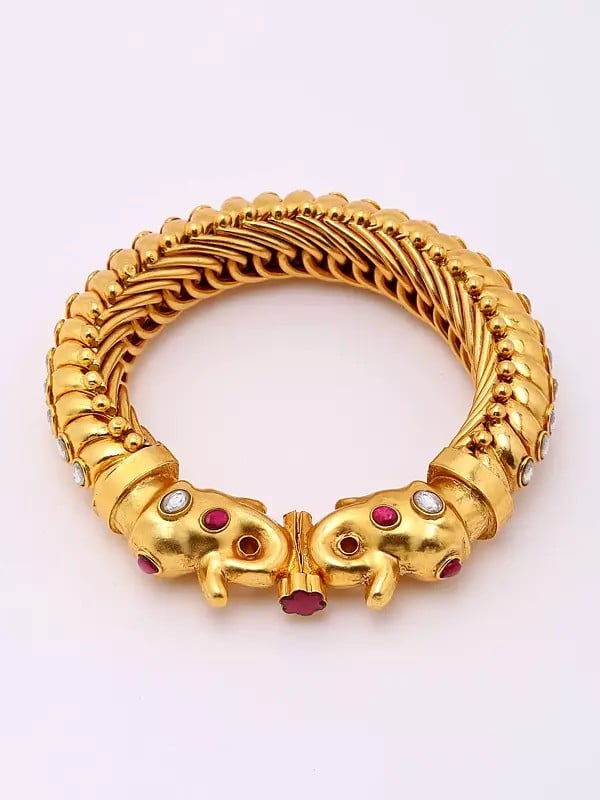 Exotic India Openable Elephant Head Sutlada Pair Of Bangles 