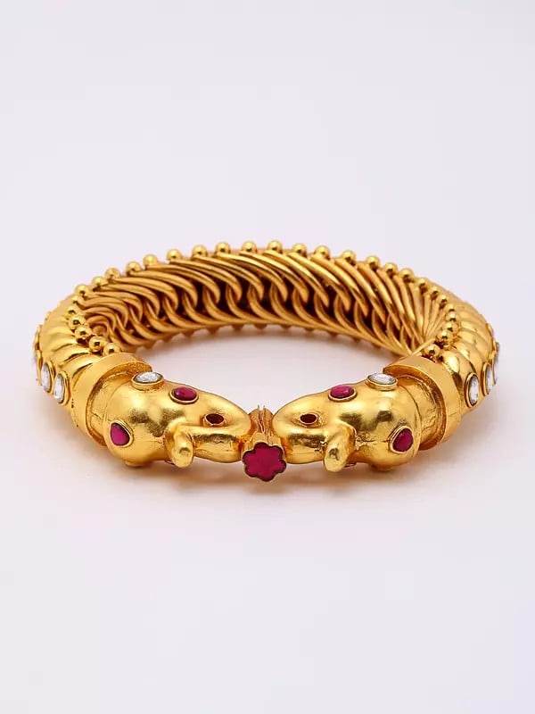 Exotic India Openable Elephant Head Sutlada Pair Of Bangles 