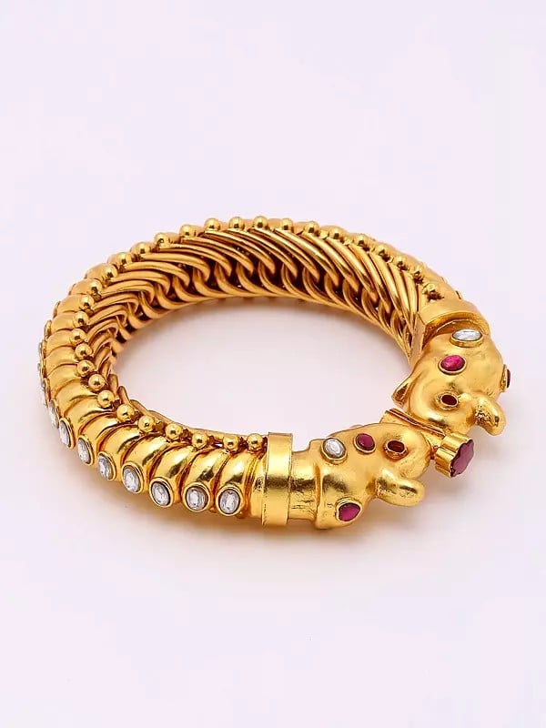 Exotic India Openable Elephant Head Sutlada Pair Of Bangles 