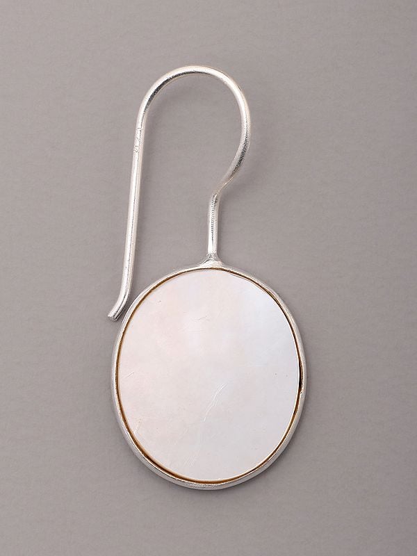 Exotic India Oval Shape Mother Of Pearl Hook Earrings 
