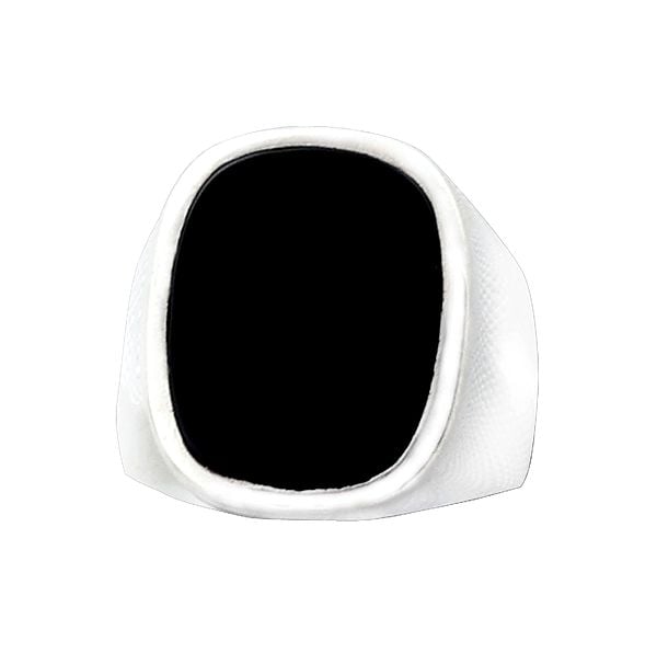 Exotic India Oval Shape Sterling Silver Ring With Black Onyx Stone 