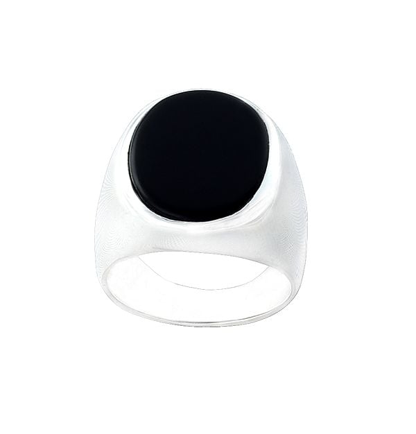 exotic india Oval Shape Sterling Silver Ring with Black Onyx Stone 