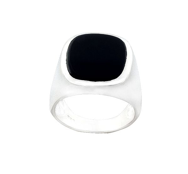 exotic india Oval Shape Sterling Silver Ring with Black Onyx Stone 