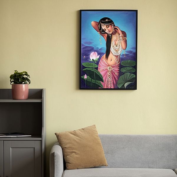 Exotic India "Padmini" Woman Emerging From Lotus Pond 