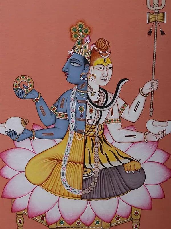 Exotic India Painting Of Harihara | Watercolor On Paper 