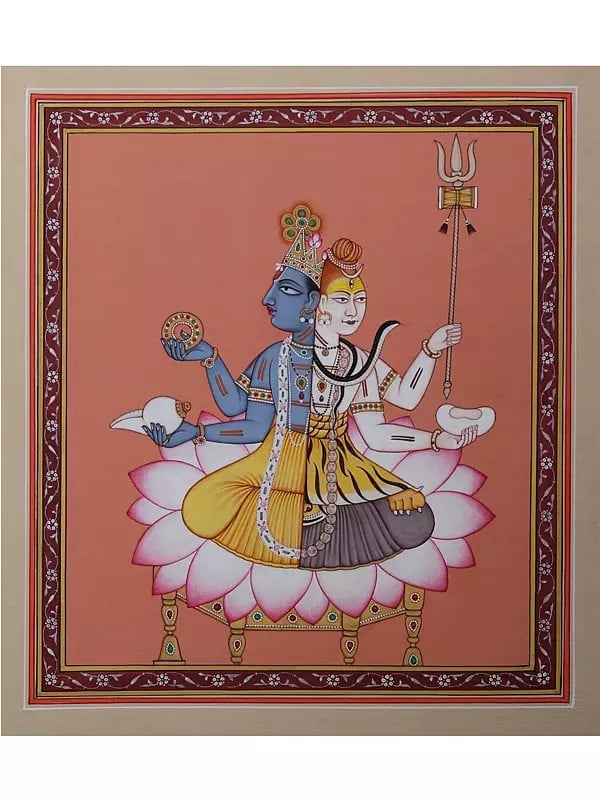 exotic india Painting of Harihara | Watercolor on Paper 
