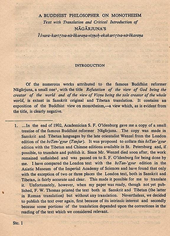 Exotic India Papers Of Th. Stcherbatsky (An Old And Rare Book) 