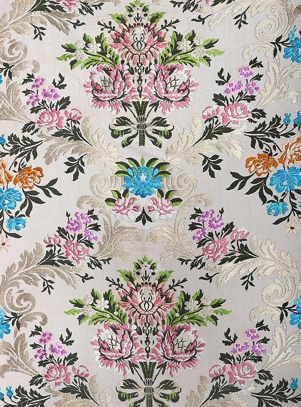 Exotic India Papyrus Brocade Handloom Fabric From Banaras From The House Of Kasim 