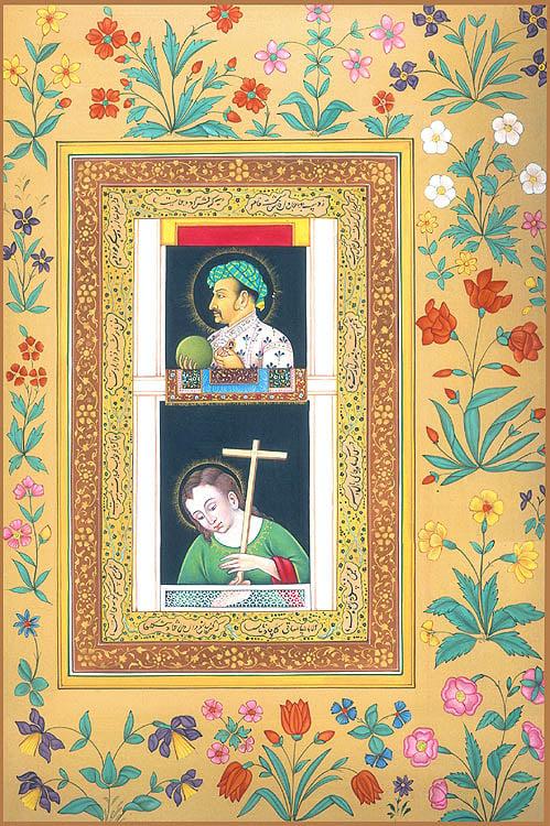 exotic india Pendant-Portrait of Jahangir with Jesus 