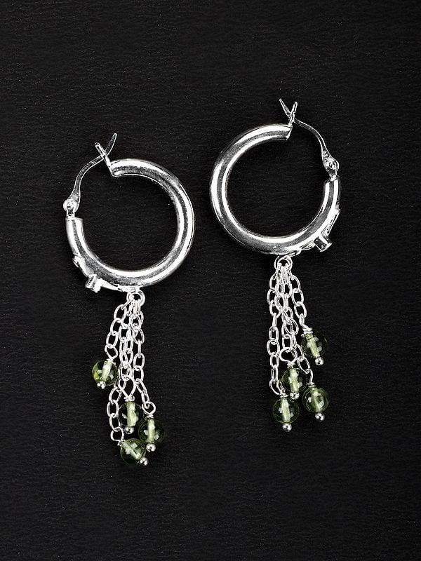 exotic india Peridot Hoop Chandeliers | Peridot Stone Jewelry
