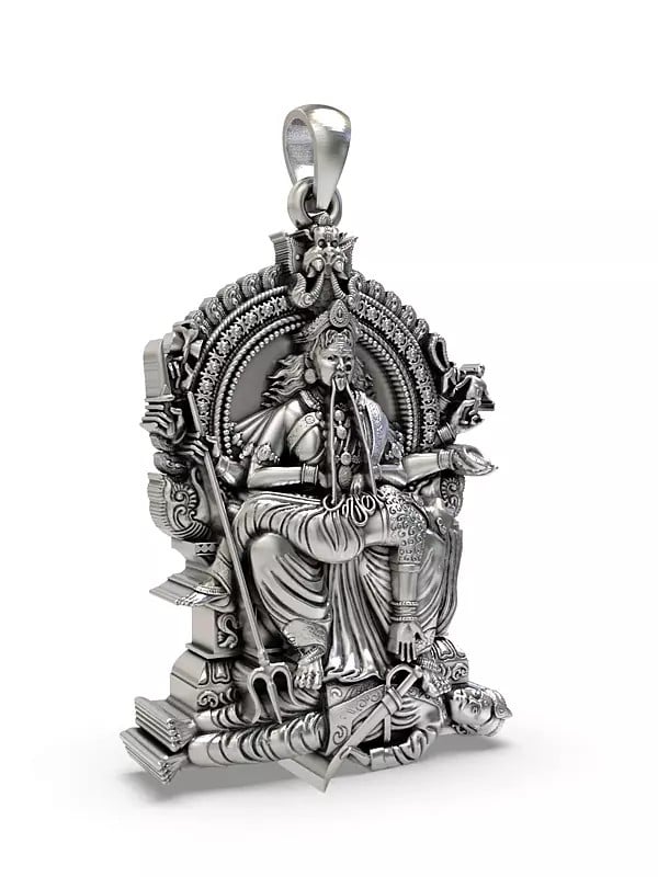 Exotic India Periyachi Amman - Fierce Form Of Hindu Goddess Parvati (Rare Goddess Of India) Pendant 