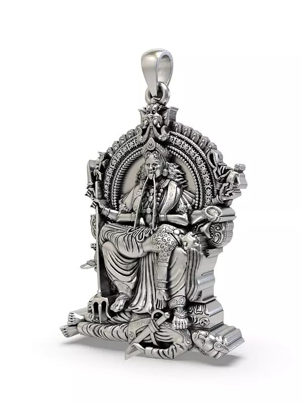 Exotic India Periyachi Amman - Fierce Form Of Hindu Goddess Parvati (Rare Goddess Of India) Pendant 