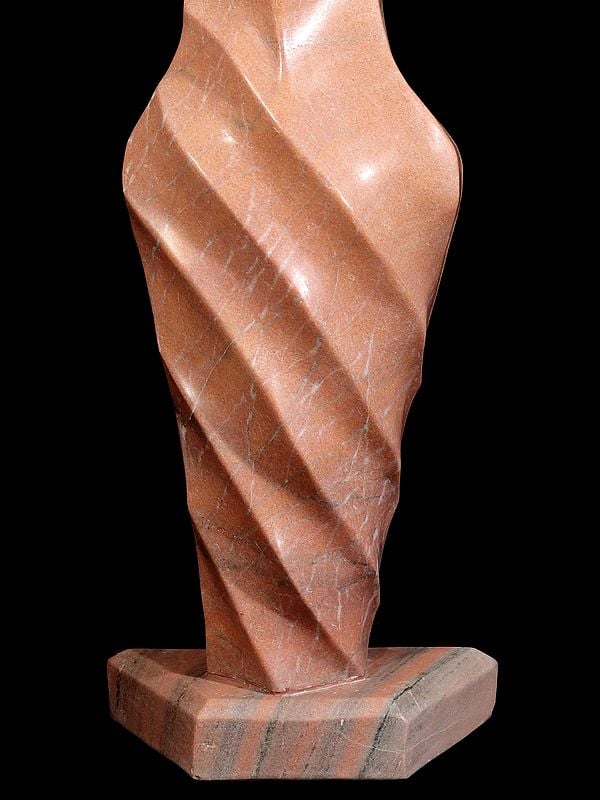 Exotic India Pink Stone Modern Abstract Art Sculpture 